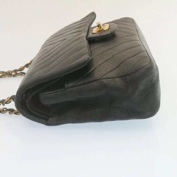 CHANEL Mademoiselle Turn Lock Flap Shoulder Bag Lamb Skin Black CC Auth ai677AV - Picture 3 of 16